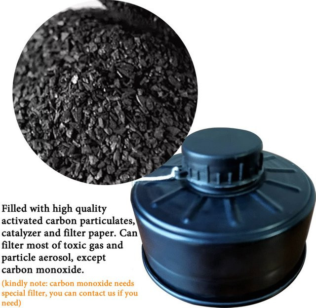 Reißfester Filter für Atemschutzmasken mit R40 MM-Schnittstelle gegen organische Ammoniaksäure, Gas- und Rauchschutz, Farbe: Schwarz - Bild 1