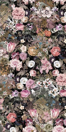 Rebel Walls Mural Meadow Wandtattoo in Pink und Grau mit floralem Vintage-Design - Bild 2