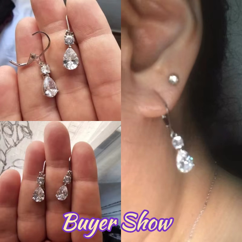 Huitan Ohrringe, Waterdrop, Zirkonia, Damen - Bild 2