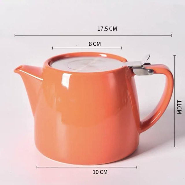 Kick Couture Keramik-Teekanne mit Deckel und Filter in Braun und Orange, 550 ml - Bild 1