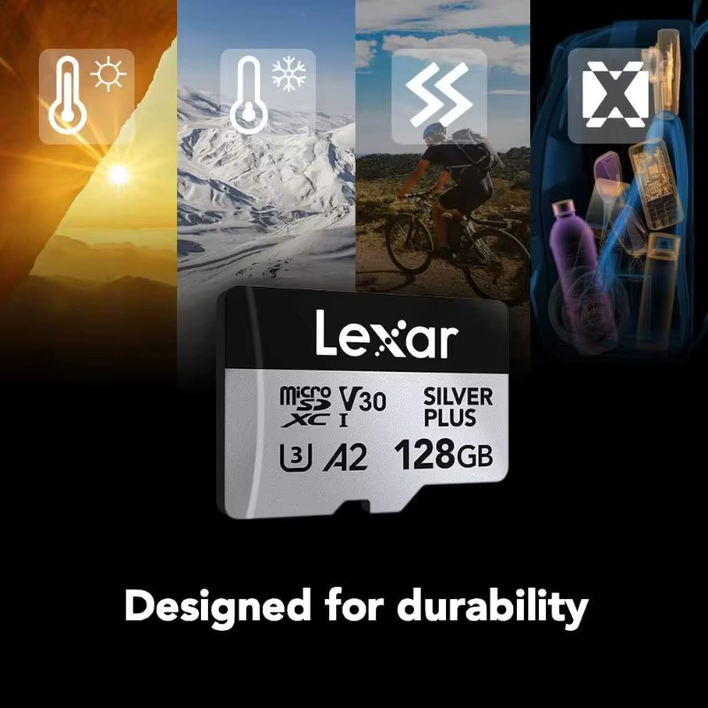 Lexar Professional Silver PLUS microSDXC UHS-I Speicherkarte 64GB, U3 A2 V30 4K TF-Karte für Tablet und Drohne, Farbe Silber - Bild 3