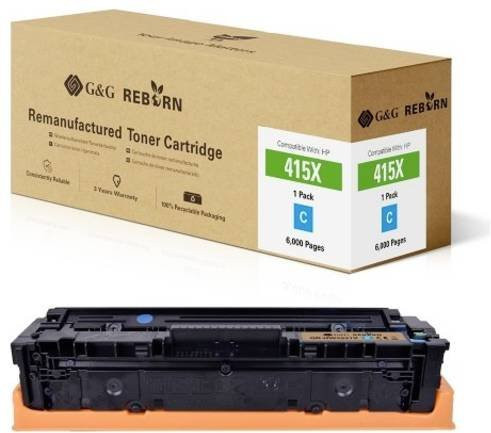 G&G Tonerpatrone Cyan kompatibel mit HP 415X, remanufactured, Reichweite 6000 Seiten - Bild 1