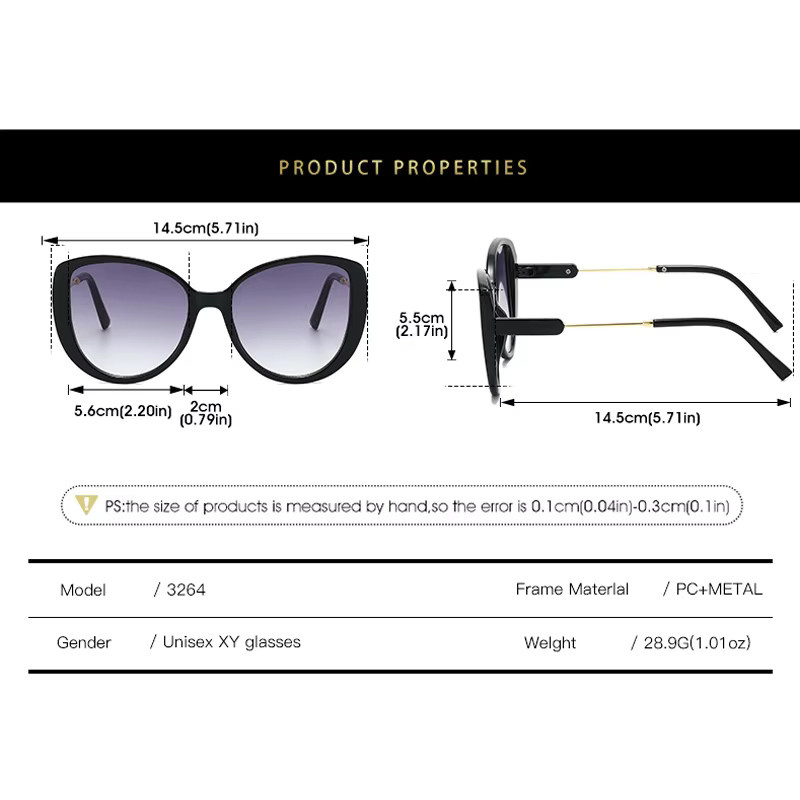 SEAMERGO Cat-Eye Sonnenbrille, Damen, Vollrand, Schwarz - Bild 3
