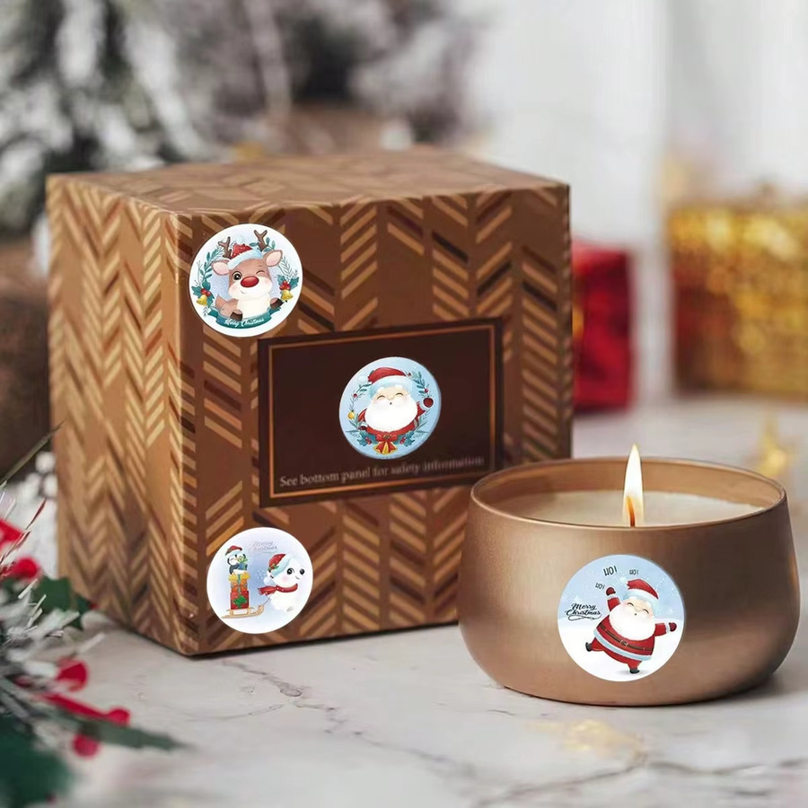 JCAC Weihnachtsaufkleber Rolle mit 500 Stück Cartoon-Schneemann Motiv in Multicolour zur Dekoration von Geschenken und Grußkarten - Bild 5