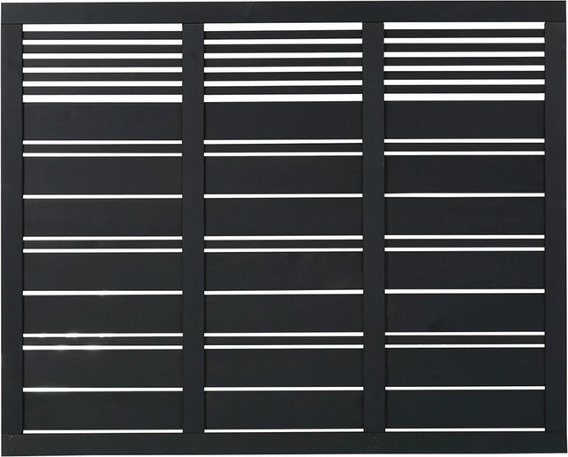 Plus Sichtschutzzaun Silence aus Nadelholz in Schwarz, semi-transparent, Höhe: 176 cm, Breite: 140 cm - Bild 1