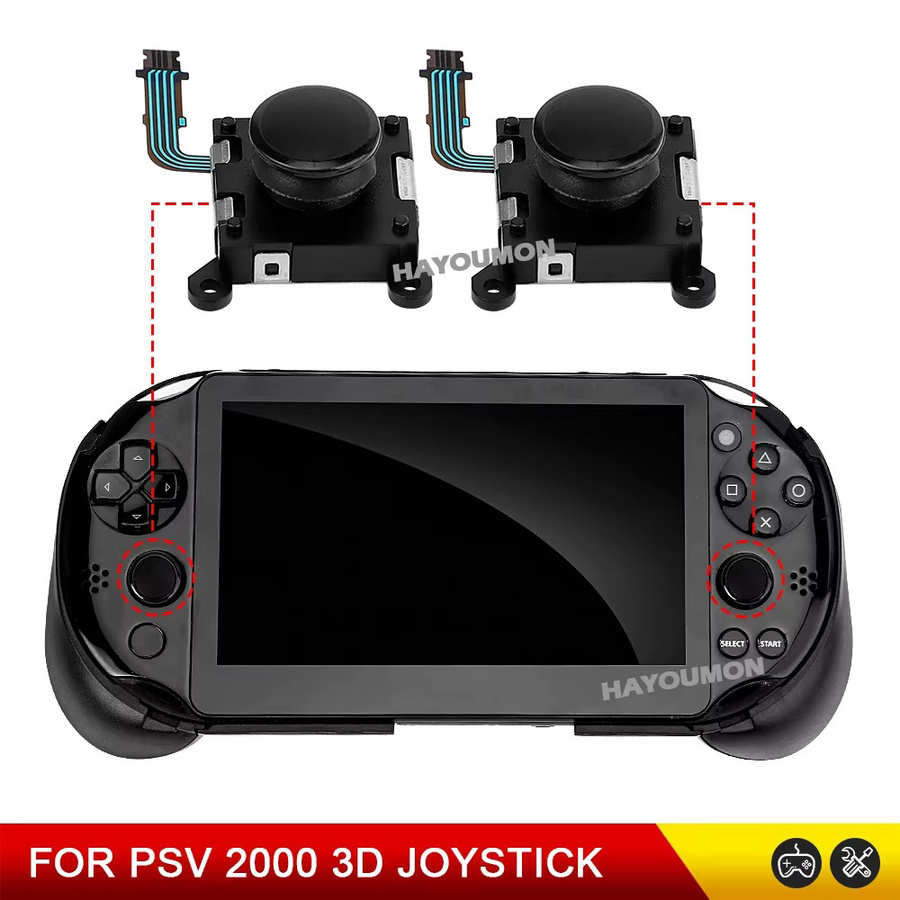 Hayoumon Ersatz Thumb-Stick-Tasten für PS Vita PSV 2000 Controller in Schwarz und Weiß - Bild 3