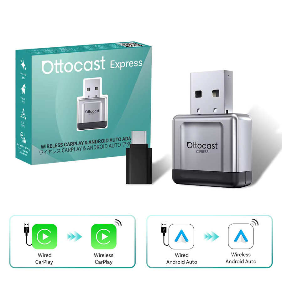 Ottocast Play2Video Ultra Kabellose CarPlay Smart Box mit Hi-Res 1080P YouTube und lokaler Medienwiedergabe in Schwarz für VW - Bild 5