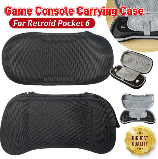 Retroid Pocket 6 Tragetasche mit Netztaschen in Schwarz, wasserdichte Aufbewahrungstasche für deine Spielekonsole - Bild 1