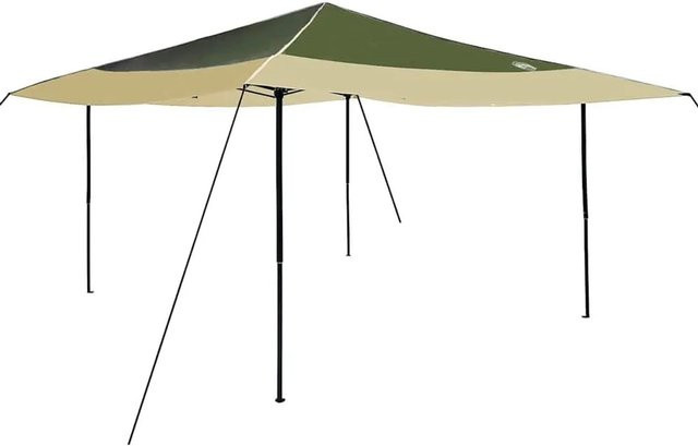 vidaXL Pavillon-Zelt Grün mit Pop-up-Design aus wasserabweisendem und UV-geschütztem Stoff, B/T/H: 395 x 395 x 251 cm - Bild 1