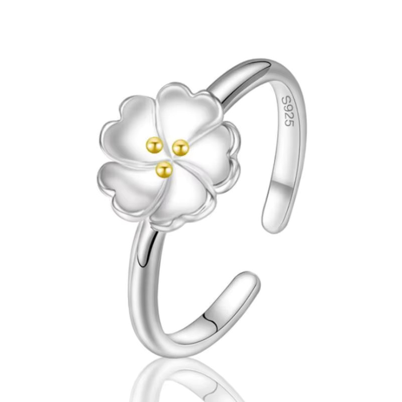 GaGa-Duck Kirschblumen Öffnungsringe, 925 Silber - Bild 3