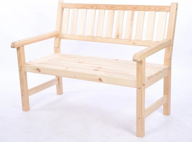 PROREGAL Gartenbank Grana aus Kiefernholz in Natur mit integriertem Kissenstaufach, H x B x T: 90 x 117 x 70 cm - Bild 1