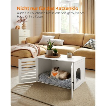 FEANDREA Katzenklo mit Lamellentür in Weiß - Bild 2