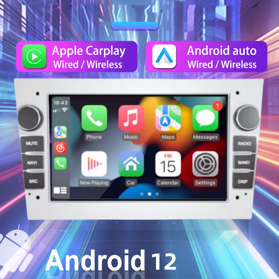 Icreative Carplay Multimedia Autoradio mit 4G Netzwerk und Navigation für Opel Astra Vectra Antara Zafira Corsa Vivaro Meriva, Schwarz - Bild 3