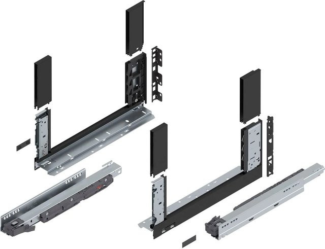 Blum Legrabox free Set mit Blumotion Soft-Close, Nennlänge: 400 mm, Tragkraft: 40 kg, Farbe: Carbonschwarz matt - Bild 1