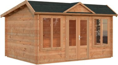 Palmako Gartenhaus Claudia Pent aus Fichte in Hellbraun, B/T/H: 440 x 346 x 249 cm, tauchgrundiert mit Fußboden und Montage-Set - Bild 3