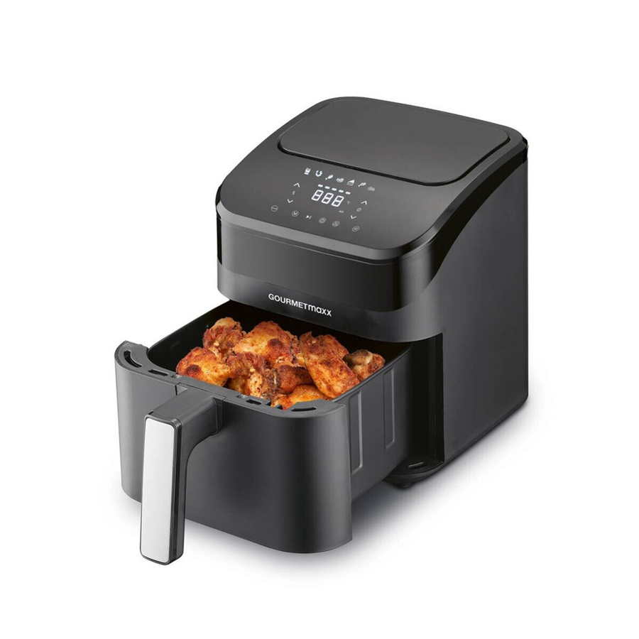 GOURMETmaxx Heißluftfritteuse mit Digitalanzeige in Schwarz aus Metall und Kunststoff, Volumen: 4 l, B/H/T: 24 x 28,6 x 34,9 cm - Bild 2