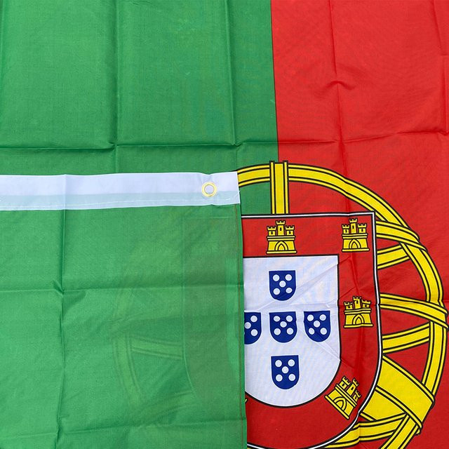 Aerlxemrbrae Portugalflagge als hängendes Banner aus Polyester in Blau, Weiß und Grün, B: 90 cm, H: 150 cm - Bild 1