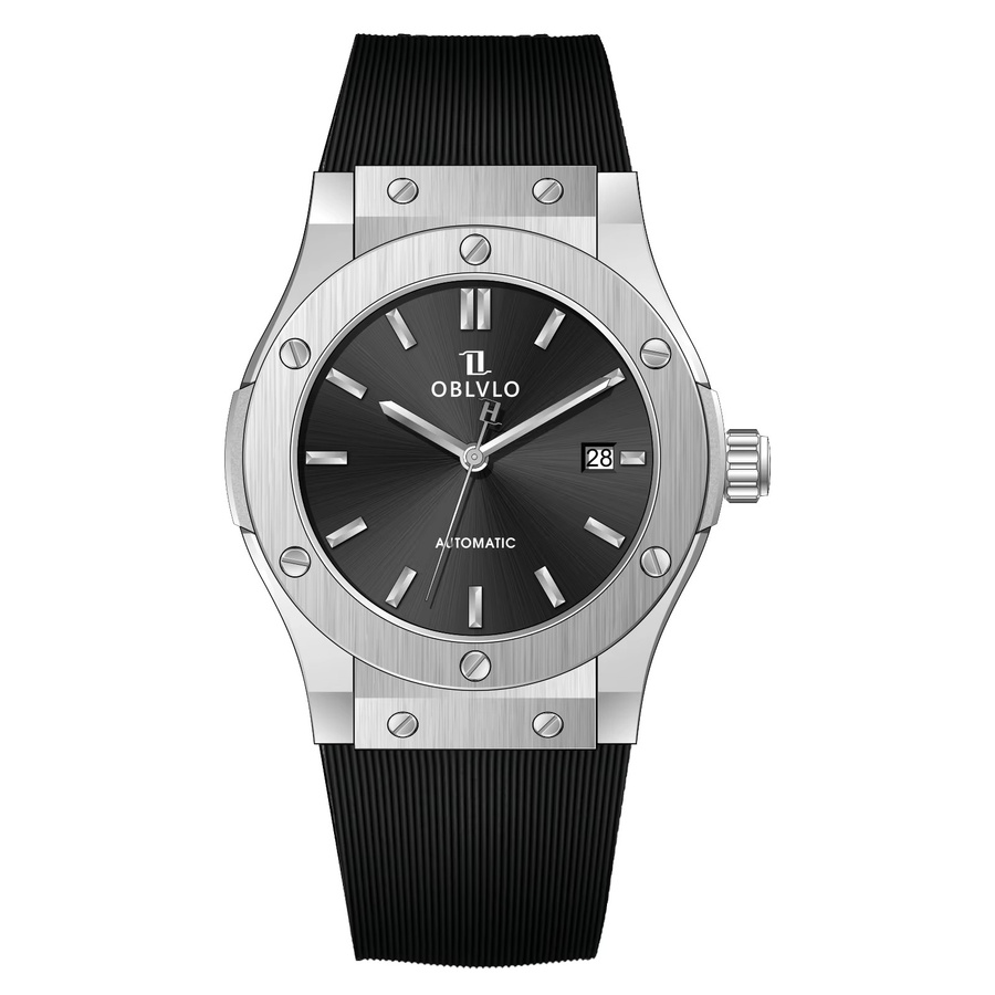 OBLVLO Armbanduhr, Automatik, Transparentes Gehäuse, Kautschuk, Herren - Bild 2