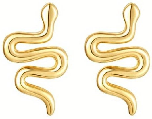 TuiYing Steckerohrringe Edelstahl, vergoldet, beige, Damen - Bild 1