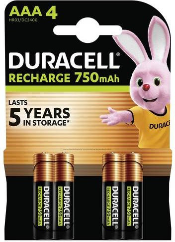 Duracell NiMH Akku Typ AAA Micro 1,2V 750mAh 4er Pack Multicolor - Bild 1