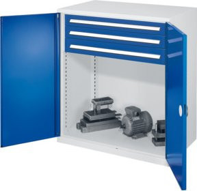 Kappes Schwerlastbeistellschrank Mod. 65 in Grau mit Doppelwandtüren, 3 Schubladen und Schloss, B/T/H: 60 x 60 x 111 cm - Bild 1