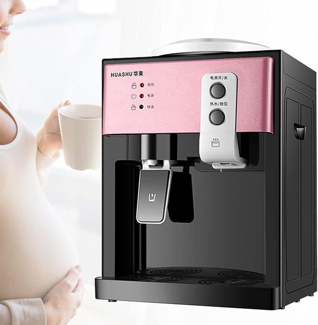 HUASHU Elektrischer Mini Desktop-Wasserspender für Heiß- und Kaltwasser in Pink - Bild 1