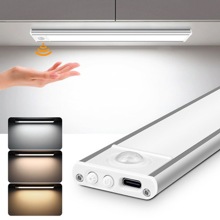 Lcamaw LED-Schrankleuchte mit Bewegungsmelder, wiederaufladbare Nachtlicht-Panel in Weiß, 3-farbig verstellbar (CCT)