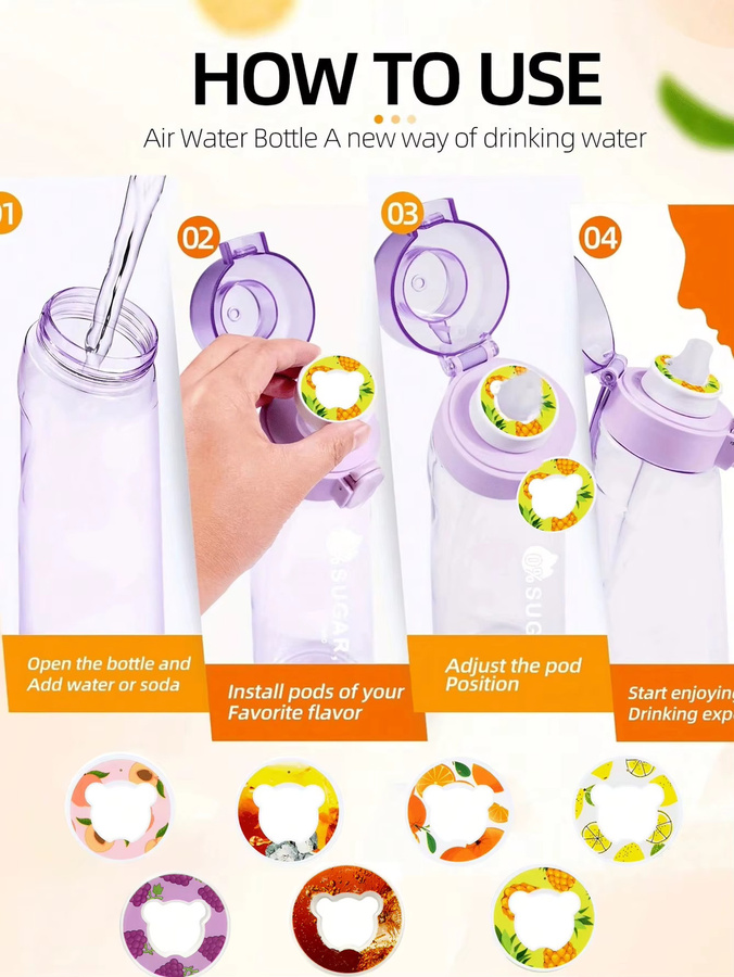 YOCITY Sport Trinkflasche aus Kunststoff mit Strohhalm in Lila, auslaufsicher für Outdoor und Fitness - Bild 3