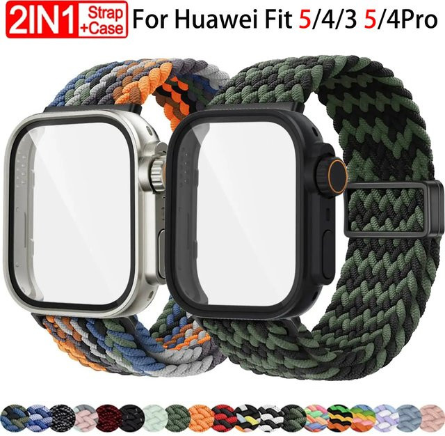 CAOWTAN Uhrenarmband mit Schutzhülle und Glas für Huawei Watch Fit 5/4 Pro/3 - Bild 1