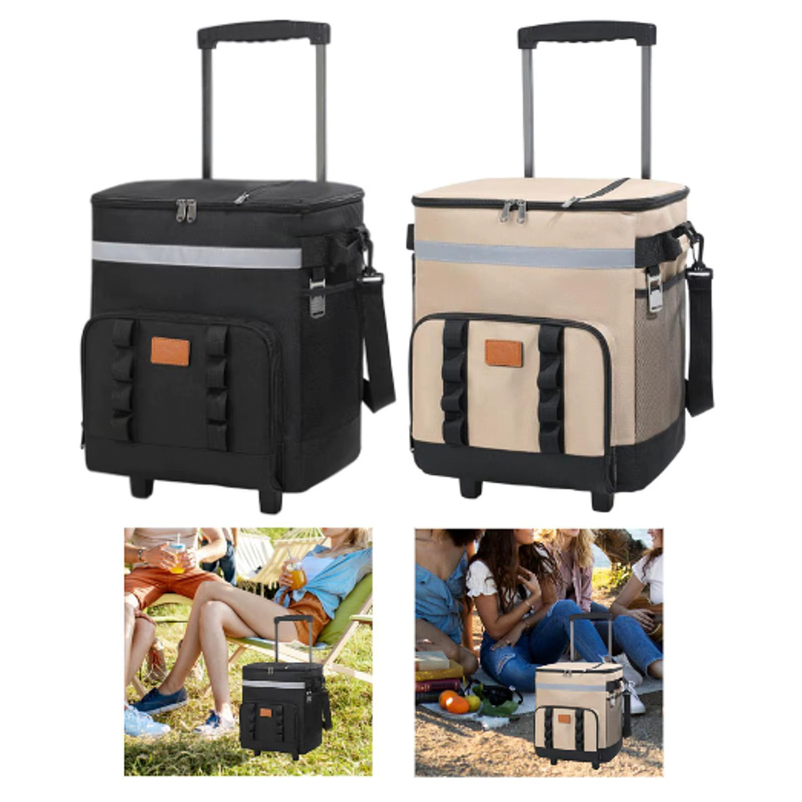 MagiDeal Rollende Kühltasche beige, isoliert, 35 l - Bild 1