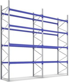 Bito Paletten-Komplettregal-Set P2 mit 4 Ebenen, Farbe: Enzianblau, H x B x T: 600 x 171 x 11 cm, Tragkraft 600 kg - Bild 1