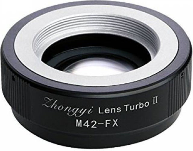 Zhongyi Turbo-FX II Objektiv-Adapter zur Fokusreduzierung für Canon EOS, M42, FD und NIK G Objektive auf FUJIFILM X, XPro2, XT3, S1, XT4 und XT5 in Schwarz - Bild 1