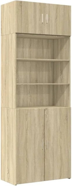 vidaXL Hochschrank Sonoma-Eiche modern mit Schranktüren und offenen Regalen, B/T/H: 80 x 42,5 x 225 cm - Bild 1