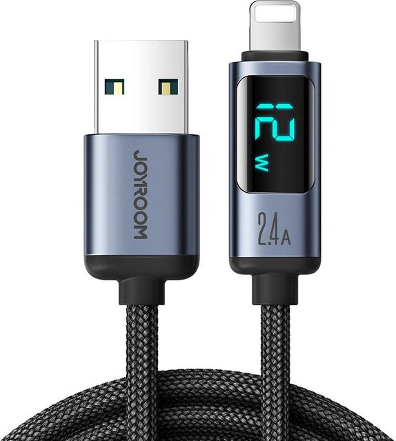 Joyroom Daten- und Ladekabel USB-A auf Lightning S-A16 Prism Display, 12W, Schwarz, Länge: 1,2 m - Bild 1