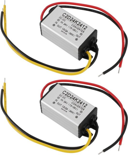 2 Stück KONNWEI DC 24V auf 12V 2A Spannungsregler Konverter IP68 Wasserdicht in Weiß und Silber für Fahrzeuge Boote und Solaranlagen - Bild 1