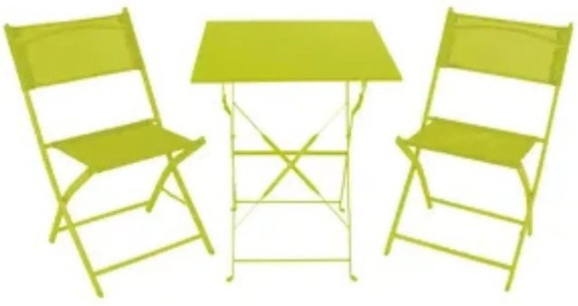 LEX 3-teiliges Bistro Set Sitzgruppe aus Stahl in Lime Green - Bild 1