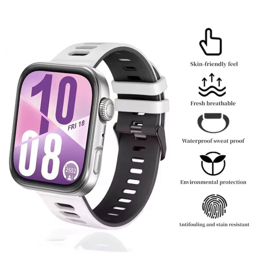 Huawei Uhrenarmband Silikon, Bicolor, Multicolor, Huawei Watch Fit 3, 4, 4 Pro - Bild 3