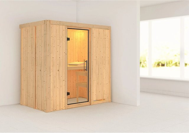 Karibu Sauna Natur in Brown aus Profilholz B/T/H: 196,0 x 118,0 cm - Bild 1