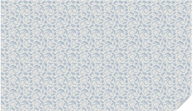 Tulup Buntglasfolie Zitronenmuster in Weiß und Blau als dekorativer Sichtschutz für deine Fenster, B/B: 200 x 116 cm - Bild 1