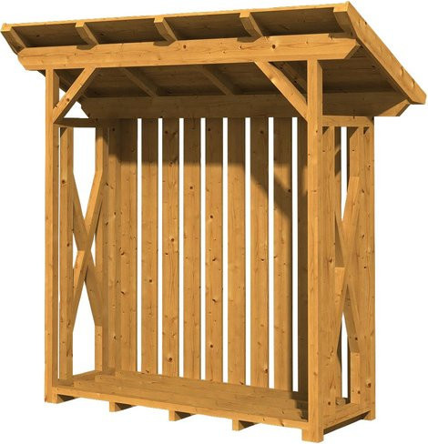 SKANHOLZ Kaminholzunterstand Lars 1 in Beige und Natur, B/H/T: 240 x 234 x 102 cm - Bild 1