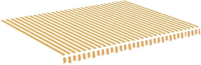 DELUKE Markisenbespannung aus Polyester in Gelb-Weiß, Wasserabweisend und Reißfest, Ersatzstoff für Markisenrahmen mit Volant, B: 450 cm, T: 350 cm - Bild 1