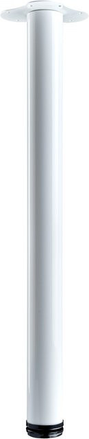 Hettich Tischbein Weiß mit Montageplatte Durchmesser: 6 cm, Höhe: 70 cm - Bild 1