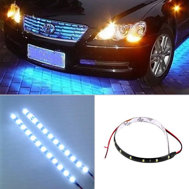 Weeten Auto Parts Flexibler 12V LED-Streifen für Auto und Außenbereich, Wasserdichtes Tagfahrlicht in Blau - Bild 1