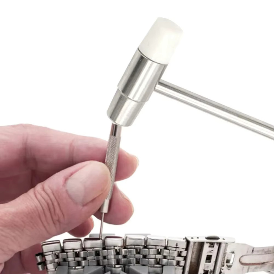 TINUORA Mini Hammer für Armbanduhren zur Uhrmacher Reparatur und DIY Wartung in Silber - Bild 2