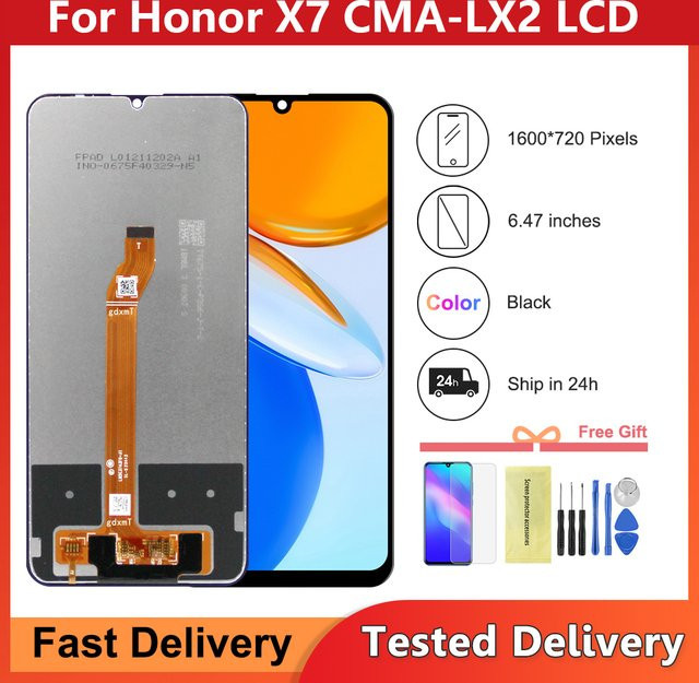 Honor X7 LCD Display Touchscreen mit Rahmen in Schwarz für CMA-LX1 CMA-LX2 6.74 Zoll - Bild 1