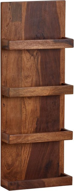 KADIMA DESIGN Wandregal aus Sheesham Massivholz, braun, B/T/H: 80 x 10 x 30 cm - Bild 1