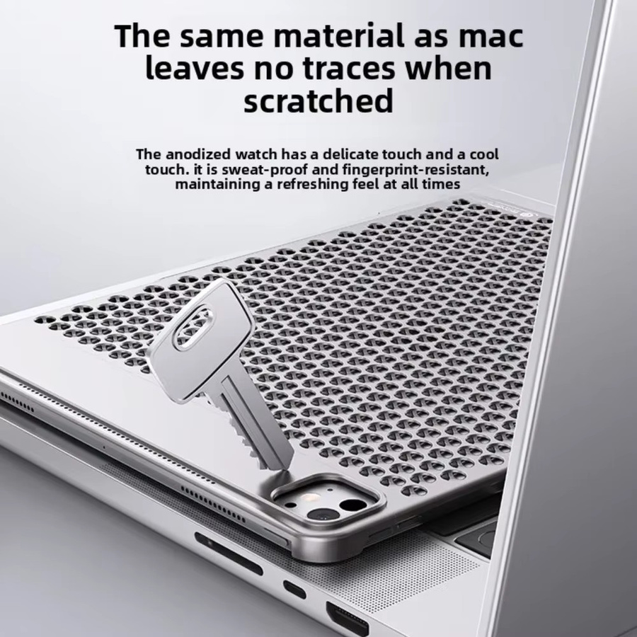 Apple Aromatherapie-Kühlgehäuse aus Aluminiumlegierung für iPad Pro 2024, Farbe: Grau, für 11 Zoll und 13 Zoll Modelle - Bild 2