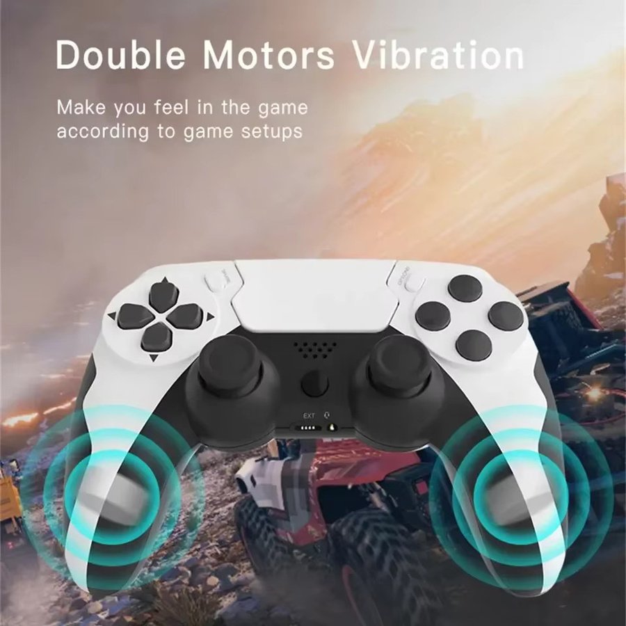 GAMINJA Wireless Gamepad P48 Bluetooth Controller mit Sechs-Achsen-Gyroskop und Dual-Vibration für PS4, PS3 und PC in Schwarz und Rot - Bild 5