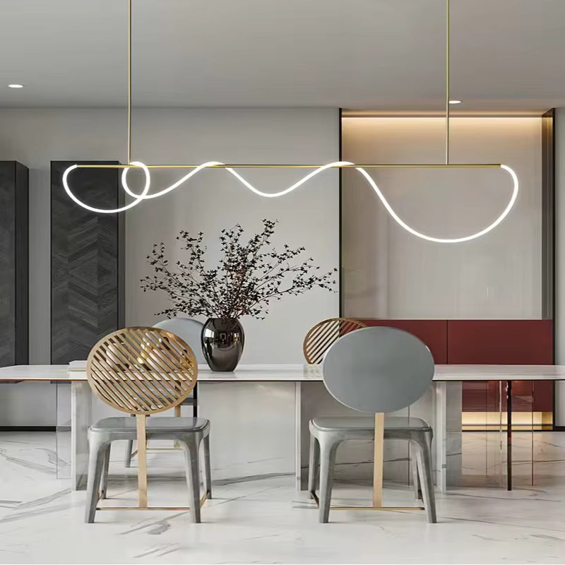 Moderne LED Pendelleuchte ludengchaoshi als lineare Deckenleuchte mit integriertem LED, Länge: 200 cm - Bild 3