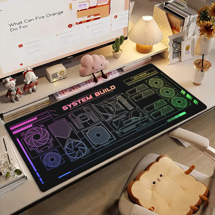 System Build Mauspad für Computer und Laptop, rutschfeste Schreibtischunterlage aus Gummi, multicolour - Bild 2